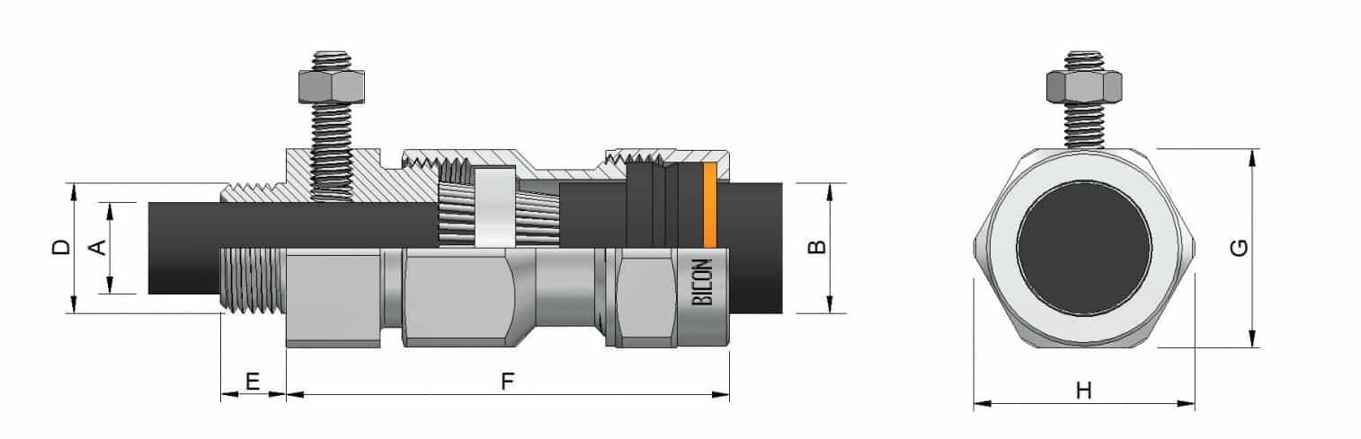 High Voltage Cable Glands - Dimensions